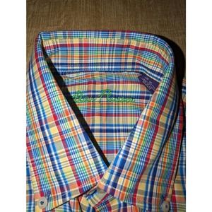 Alan flusser men's multi-colored short sleeve shirt size medium